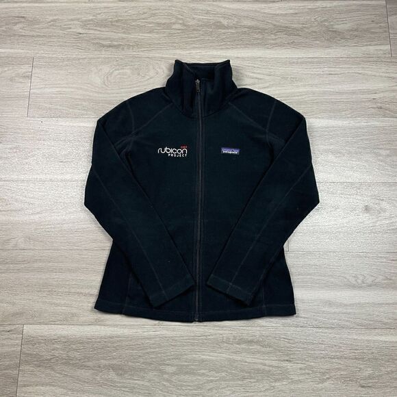 Patagonia Jacket Womens Small Black Outdoor Zip Fleece Hiking - Picture 1 of 9